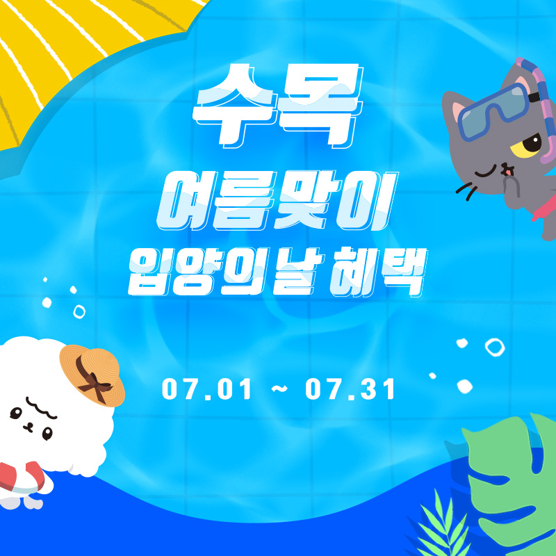 🌊여름맞이 평일 입양의날 이벤트😻